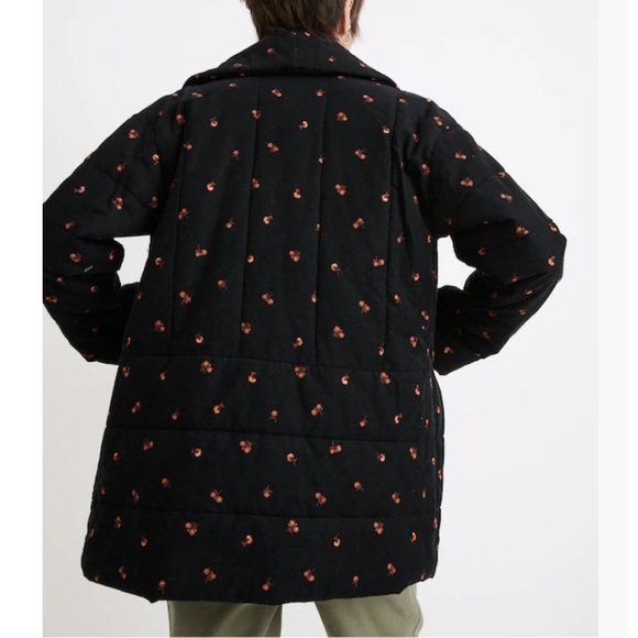Madewell Corduroy Dumont Quilted Jacket Amie Floral XS Warm Puffer Winter Coat - Picture 9 of 16